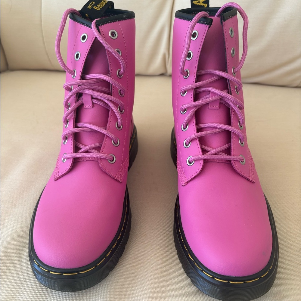 Dr. Martens Fuchsia Combat Boots - Picture 5 of 6